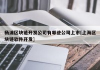 杨浦区块链开发公司有哪些公司上市[上海区块链软件开发]