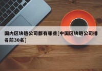 国内区块链公司都有哪些[中国区块链公司排名前30名]